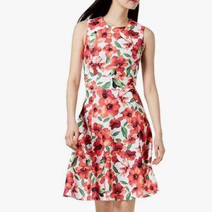 Calvin Klein Women's Floral Print Sleeveless A-Line Dress Size 12
